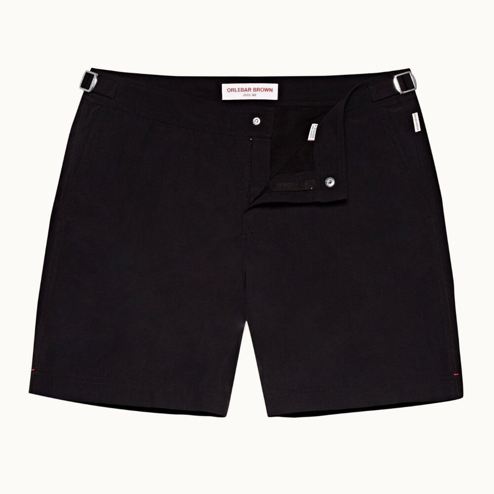 Orlebar Brown Black OB Classic Bulldog Swim Shorts SZ 30 Pockets Adjustable